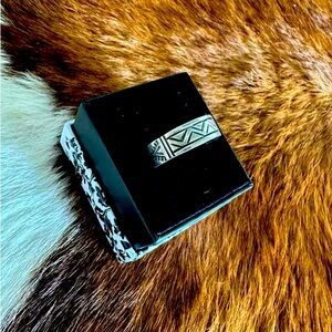 Navajo hand stamped sterling silver men’s ring size 11.5